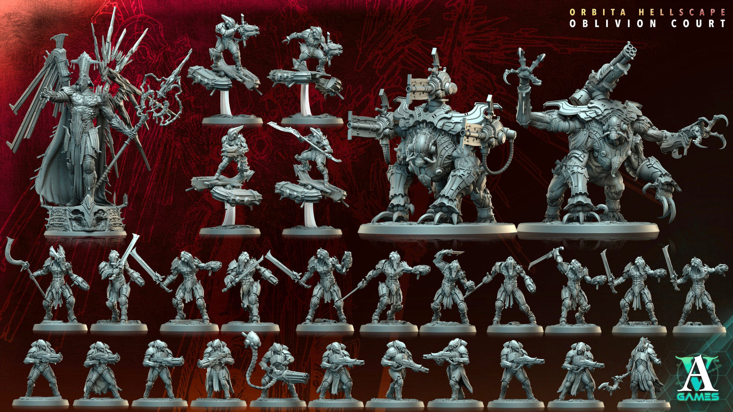 3D Printed Archvillain Games The Black Archon Orbita Hellscape Oblivion Court 28 32mm D&D