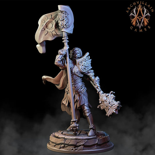 3D Printed Archvillain Games The Deathknight Order Johanna the Lightbringer 28 32mm D&D