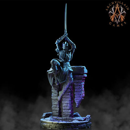 3D Printed Archvillain Games The Deathknight Order Shadowblades 28 32mm D&D