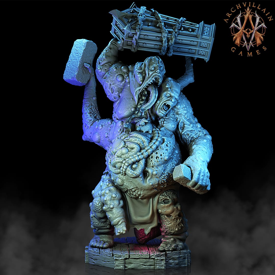 3D Printed Archvillain Games The Deathknight Order Stitched Abominations 28 32mm D&D
