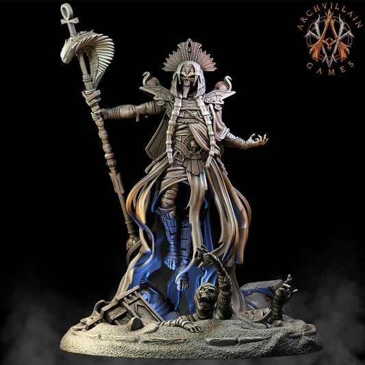 3D Printed Archvillain Games The God King Undead The Empire of Sands 28 32mm D&D
