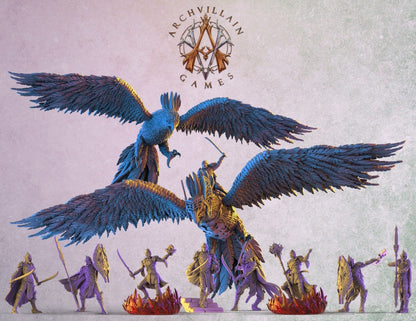 3D Printed Archvillain Games The Sun Elves of Sol Sylvaine Elven Footmen 28 32mm D&D