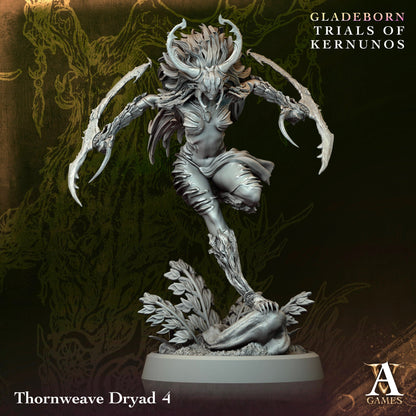 3D Printed Archvillain Games Thornweave Dryad Gladeborn - Trials of Kernunos 28 32mm D&D