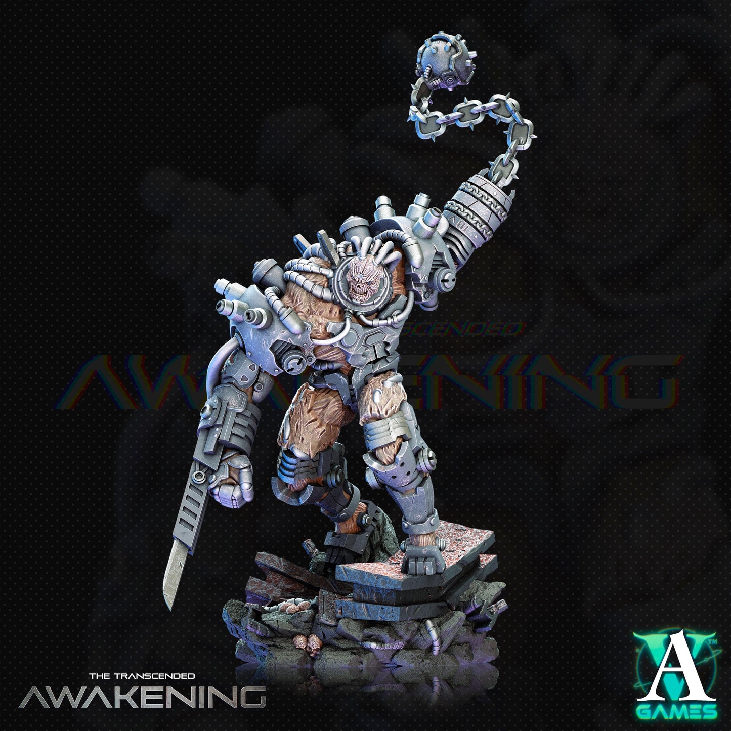 3D Printed Archvillain Games Trancended Fleshgrafts - The Transcended 28 32mm D&D