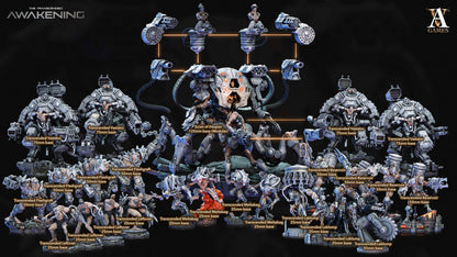 3D Printed Archvillain Games Trancended Fleshgrafts - The Transcended 28 32mm D&D