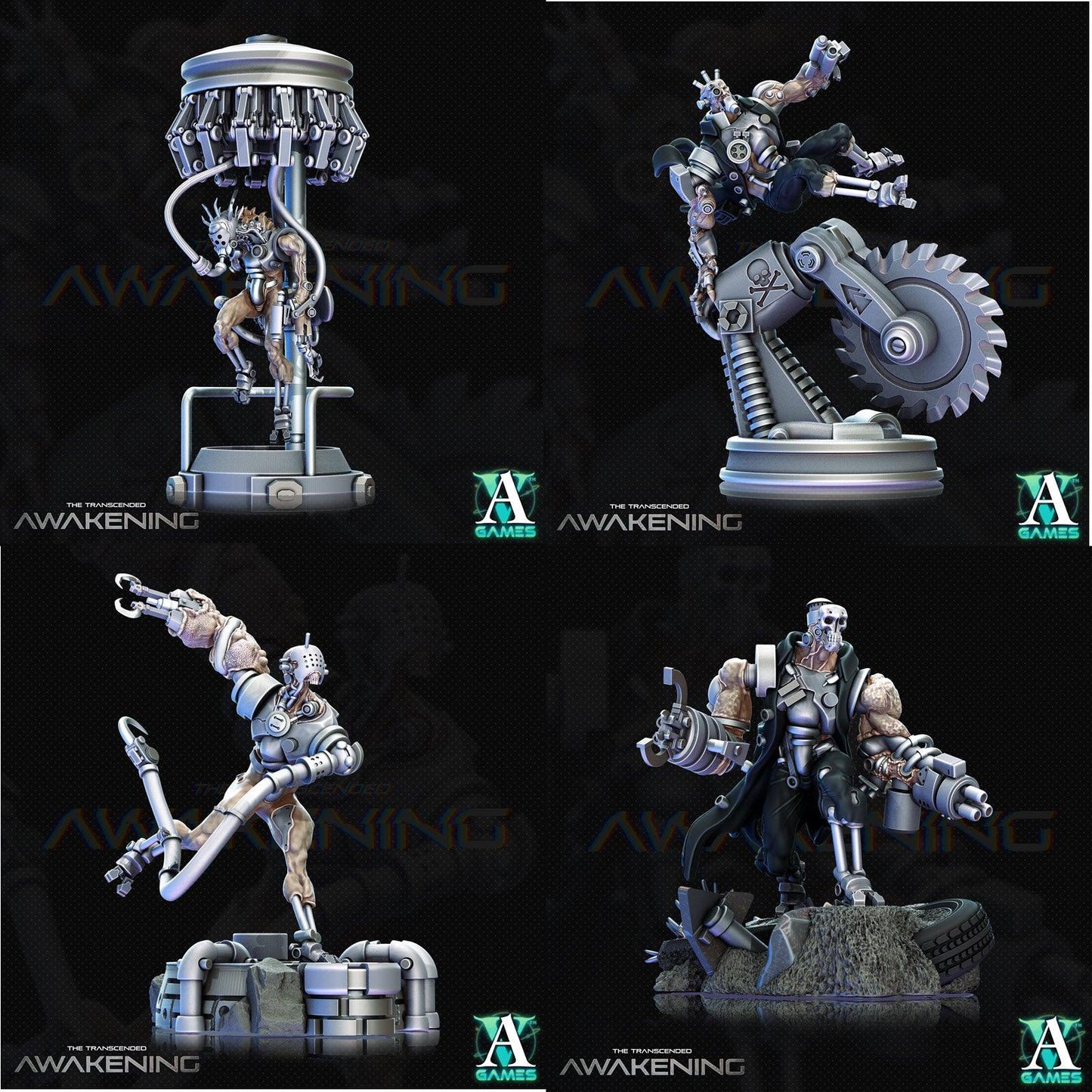 3D Printed Archvillain Games Trancended Lablumps - The Transcended 28 32mm D&D