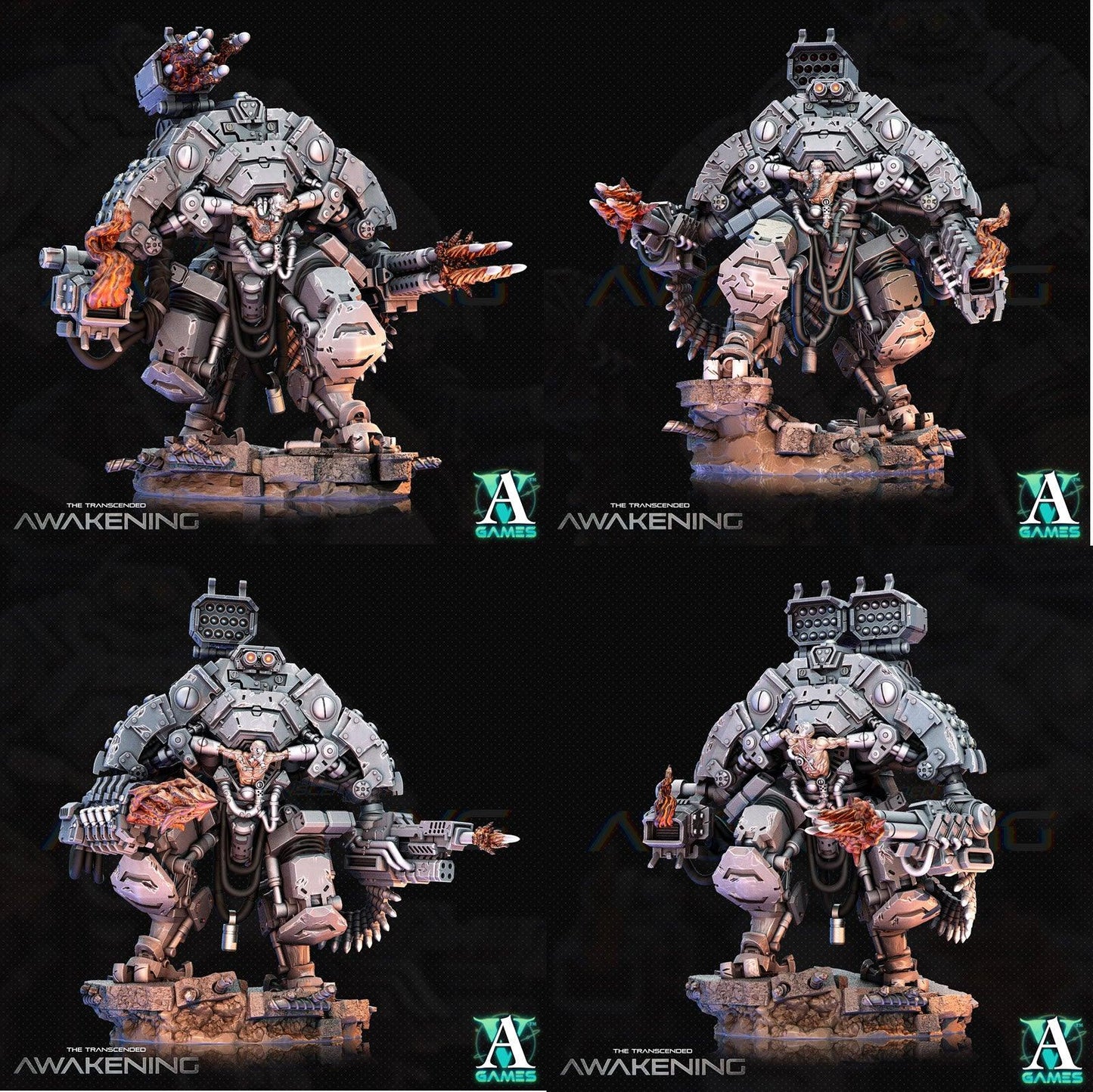 3D Printed Archvillain Games Trancended Vastators - The Transcended 28 32mm D&D