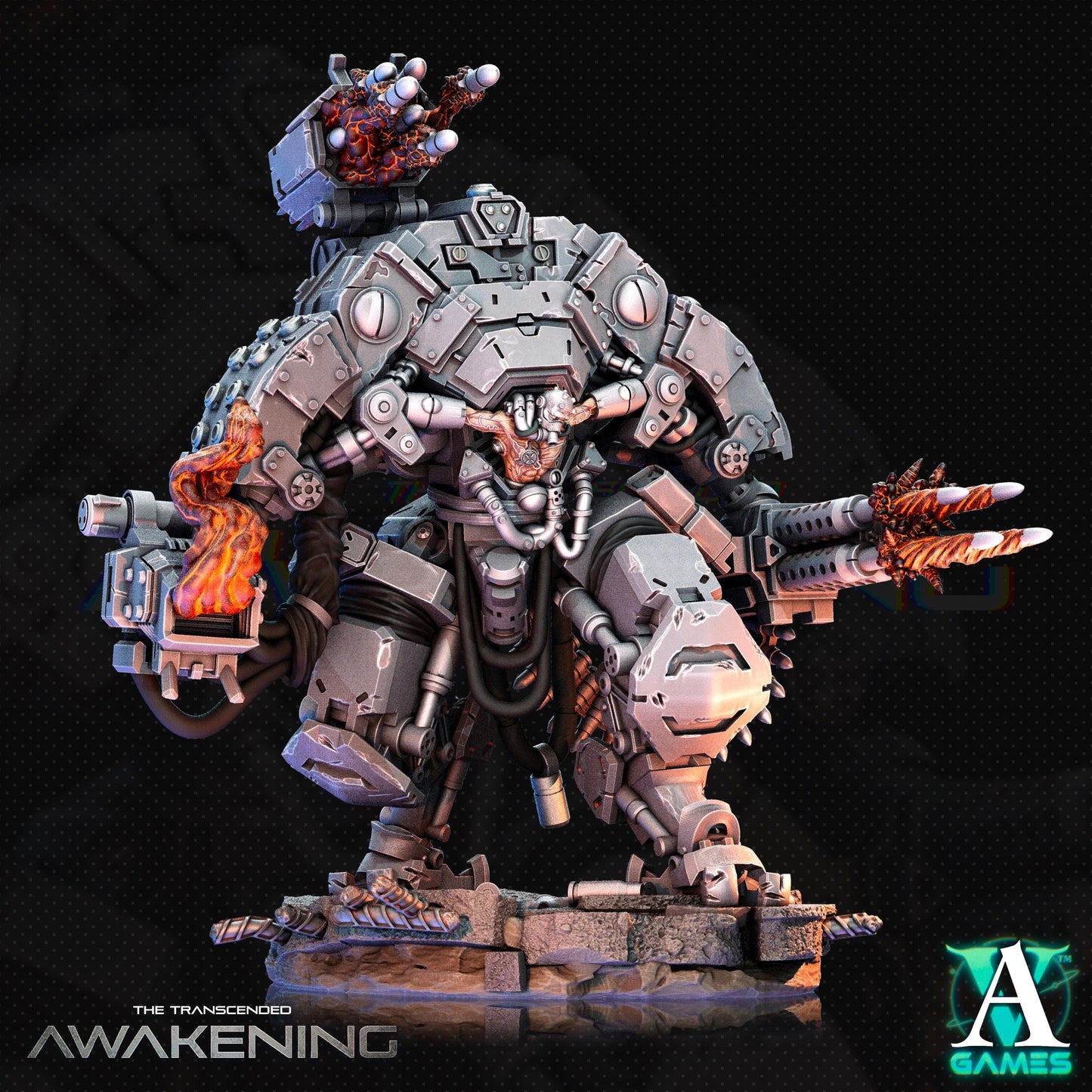 3D Printed Archvillain Games Trancended Vastators - The Transcended 28 32mm D&D