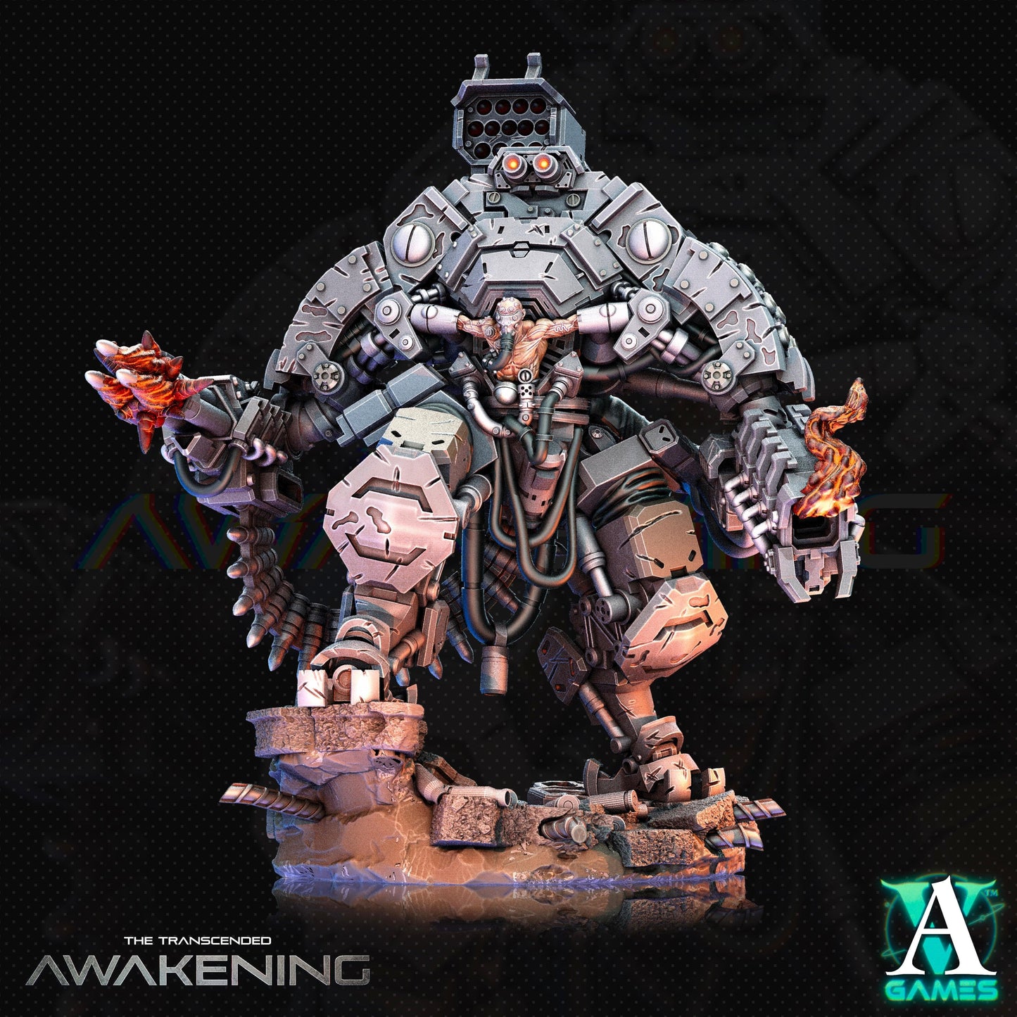 3D Printed Archvillain Games Trancended Vastators - The Transcended 28 32mm D&D