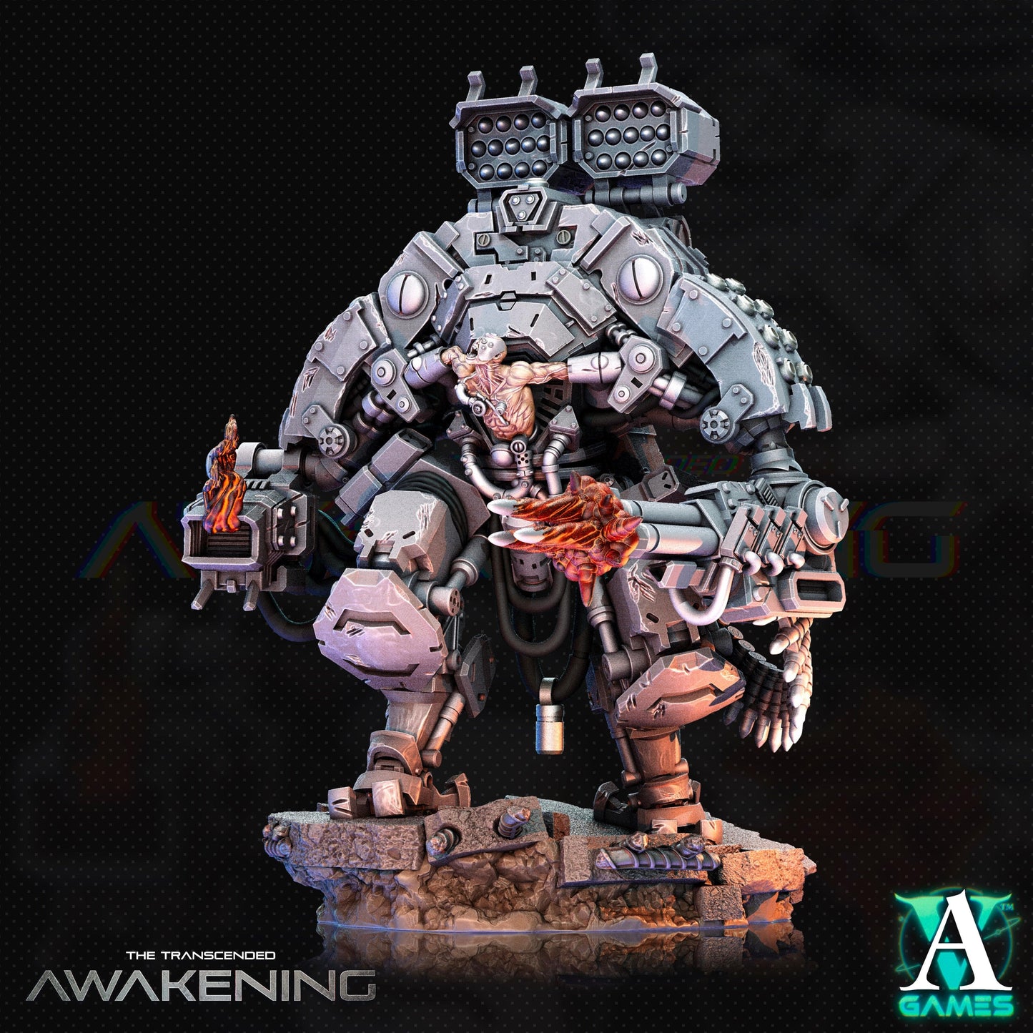 3D Printed Archvillain Games Trancended Vastators - The Transcended 28 32mm D&D