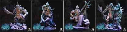 3D Printed Archvillain Games Triton Tribe Leaders The Trench Abyssal Depths 28 32mm D&D