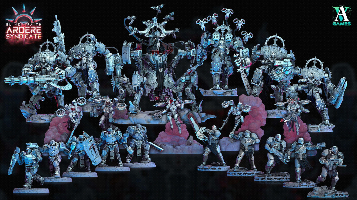 3D Printed Archvillain Games Valkyries Clean Base Set Arderite Valkyries Blind Faith - Ardere Syndicate 28 32mm D&D
