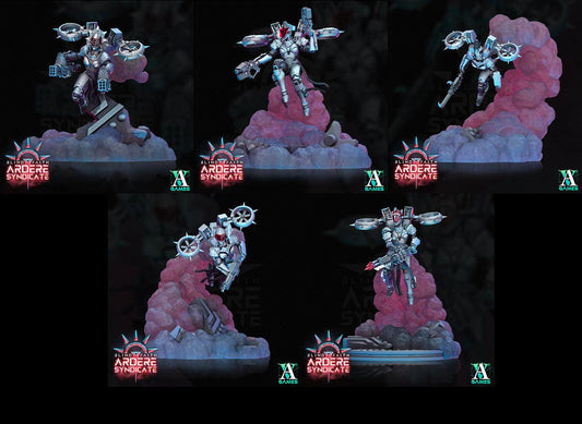 3D Printed Archvillain Games Valkyries Scenic Base Set Arderite Valkyries Blind Faith - Ardere Syndicate 28 32mm D&D