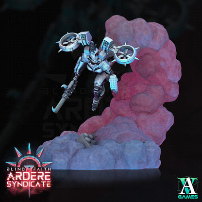 3D Printed Archvillain Games Valkyries Scenic Base Set Arderite Valkyries Blind Faith - Ardere Syndicate 28 32mm D&D