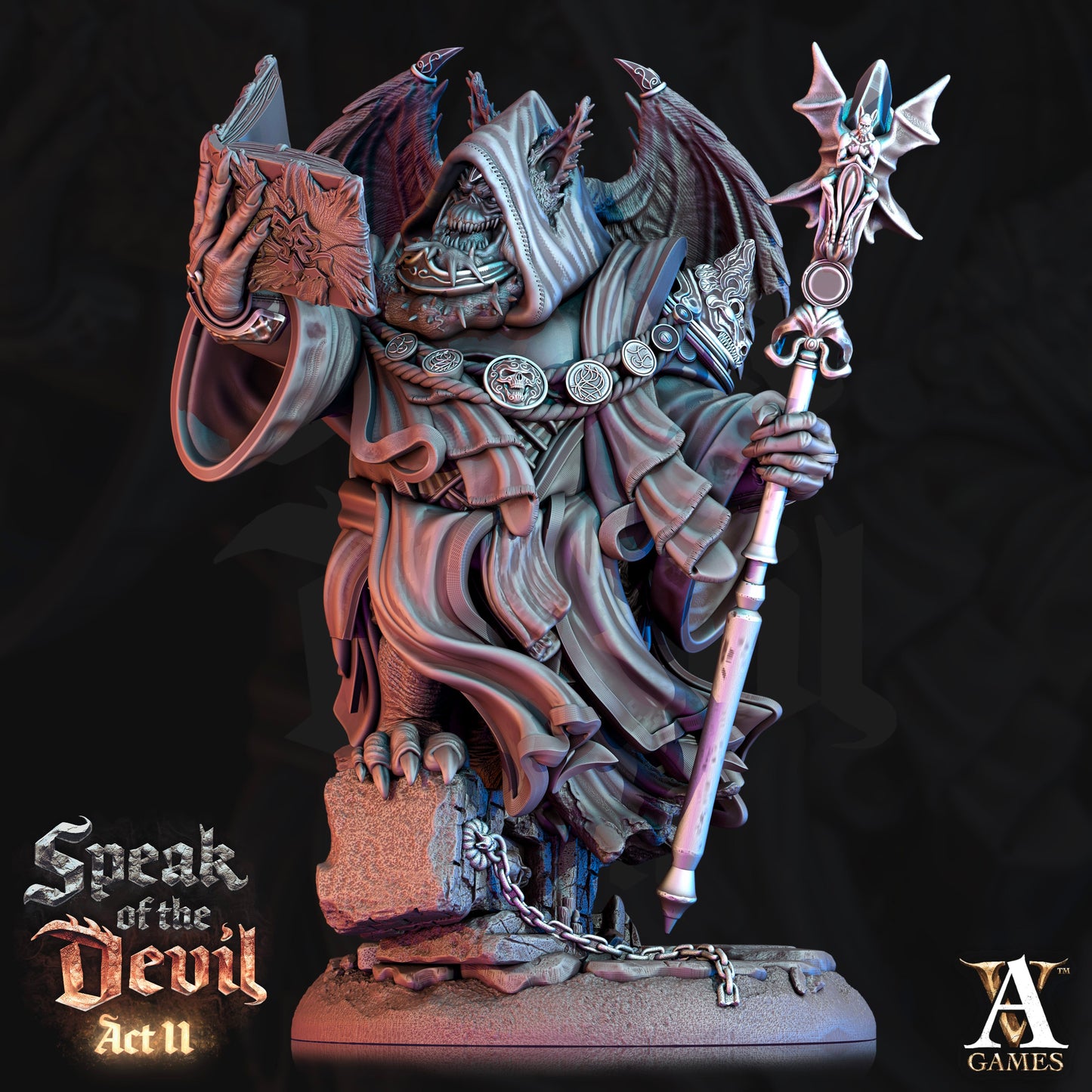 3D Printed Archvillain Games Varicite Devil Speak of the Devil Act II 28 32mm D&D