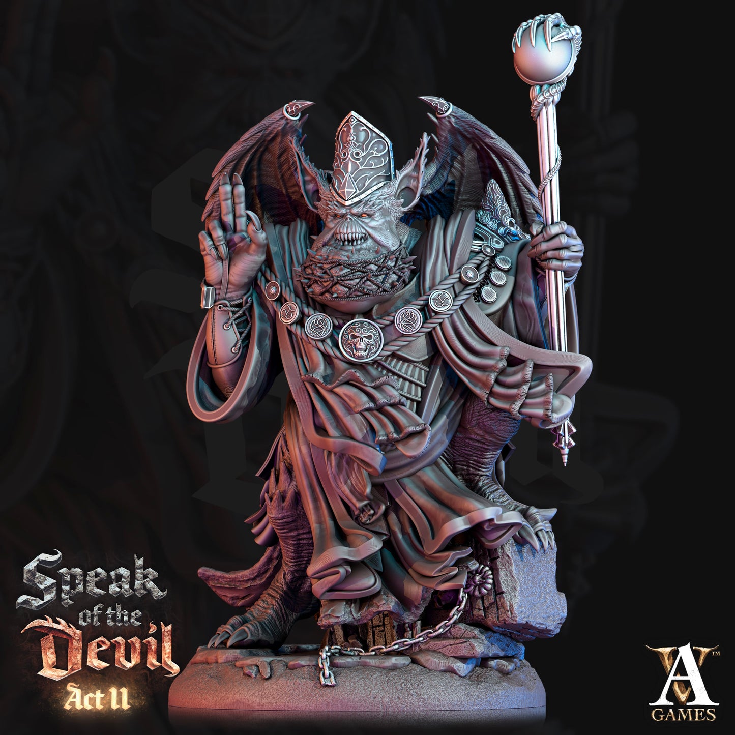 3D Printed Archvillain Games Varicite Devil Speak of the Devil Act II 28 32mm D&D
