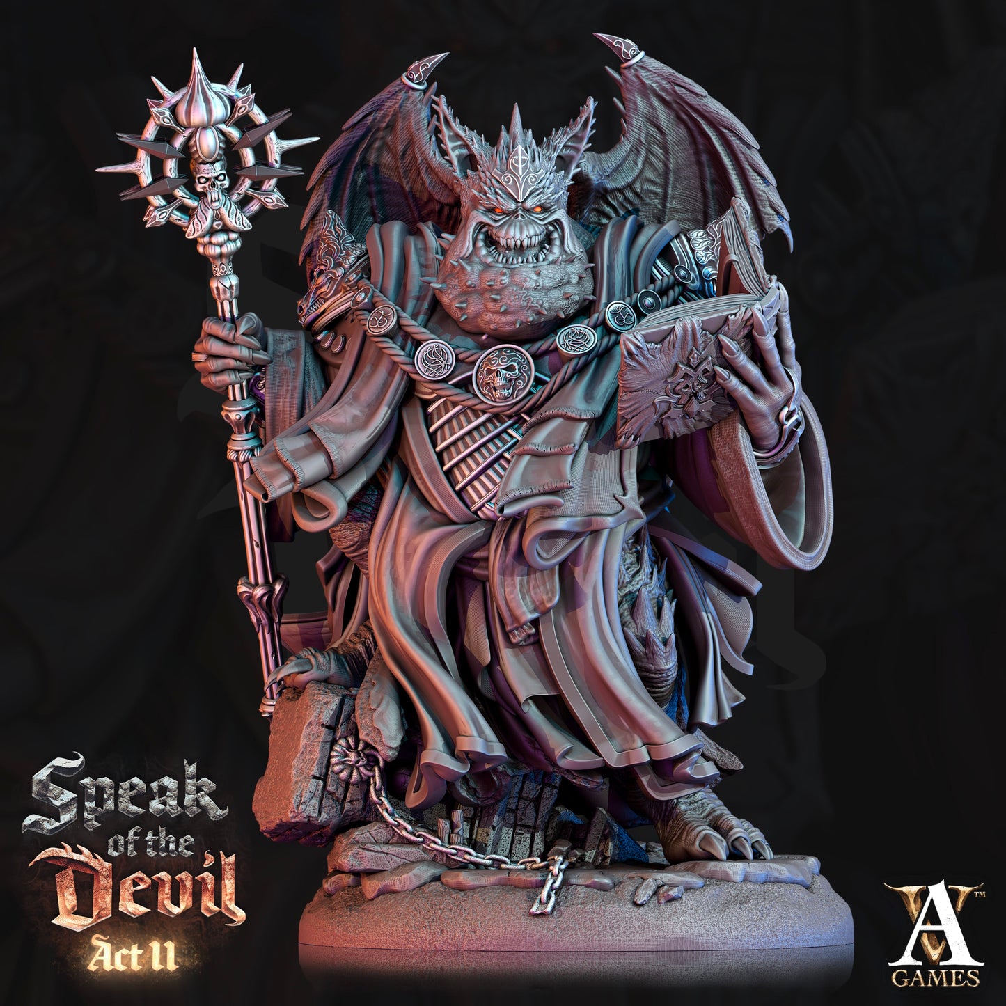 3D Printed Archvillain Games Varicite Devil Speak of the Devil Act II 28 32mm D&D