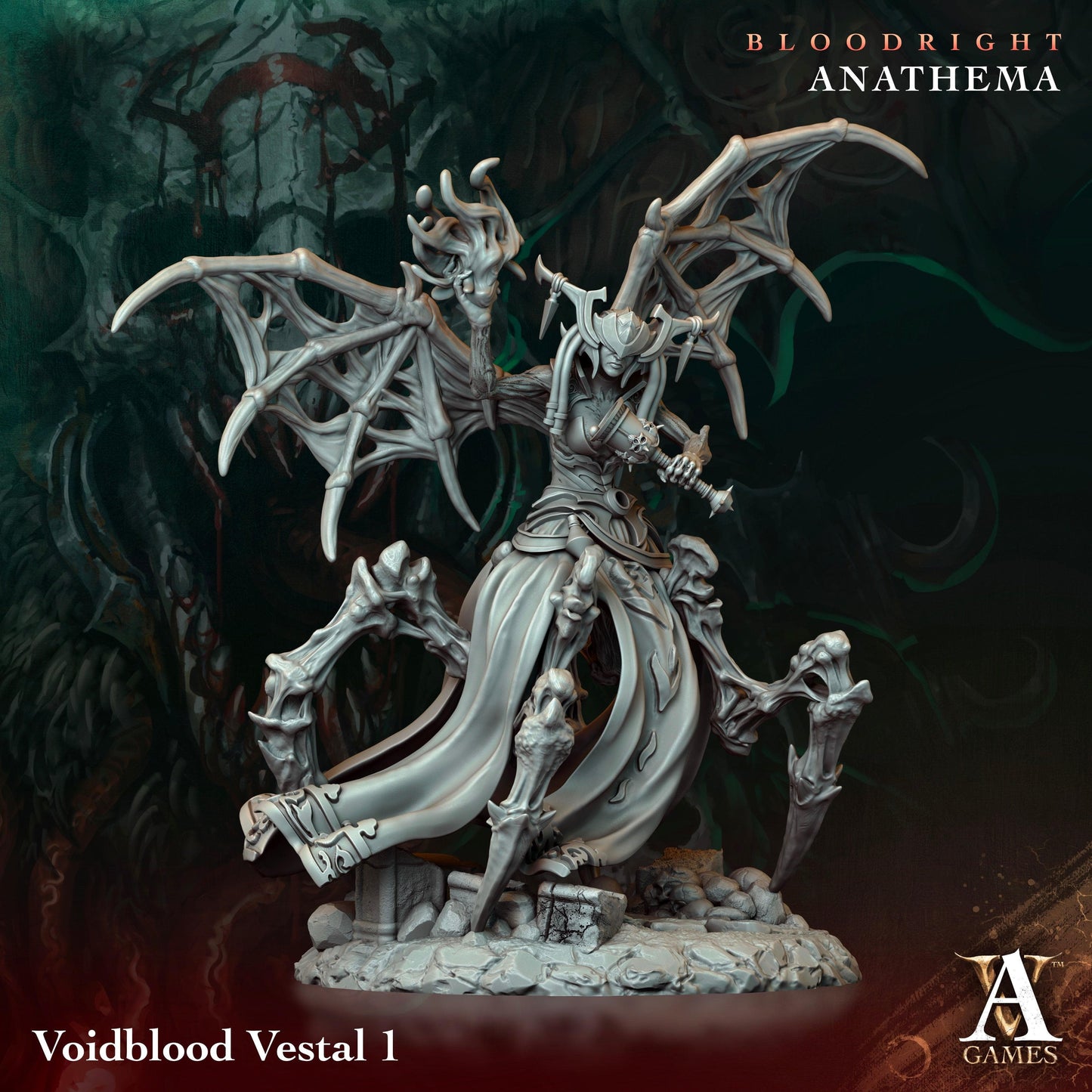 3D Printed Archvillain Games Voidblood Vestal Bloodright - Anathema 28 32mm D&D