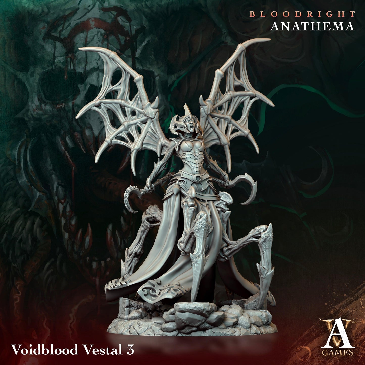 3D Printed Archvillain Games Voidblood Vestal Bloodright - Anathema 28 32mm D&D