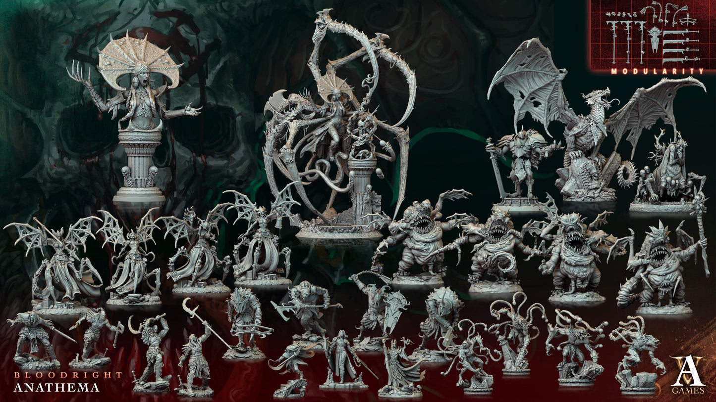 3D Printed Archvillain Games Voidblood Vestal Bloodright - Anathema 28 32mm D&D