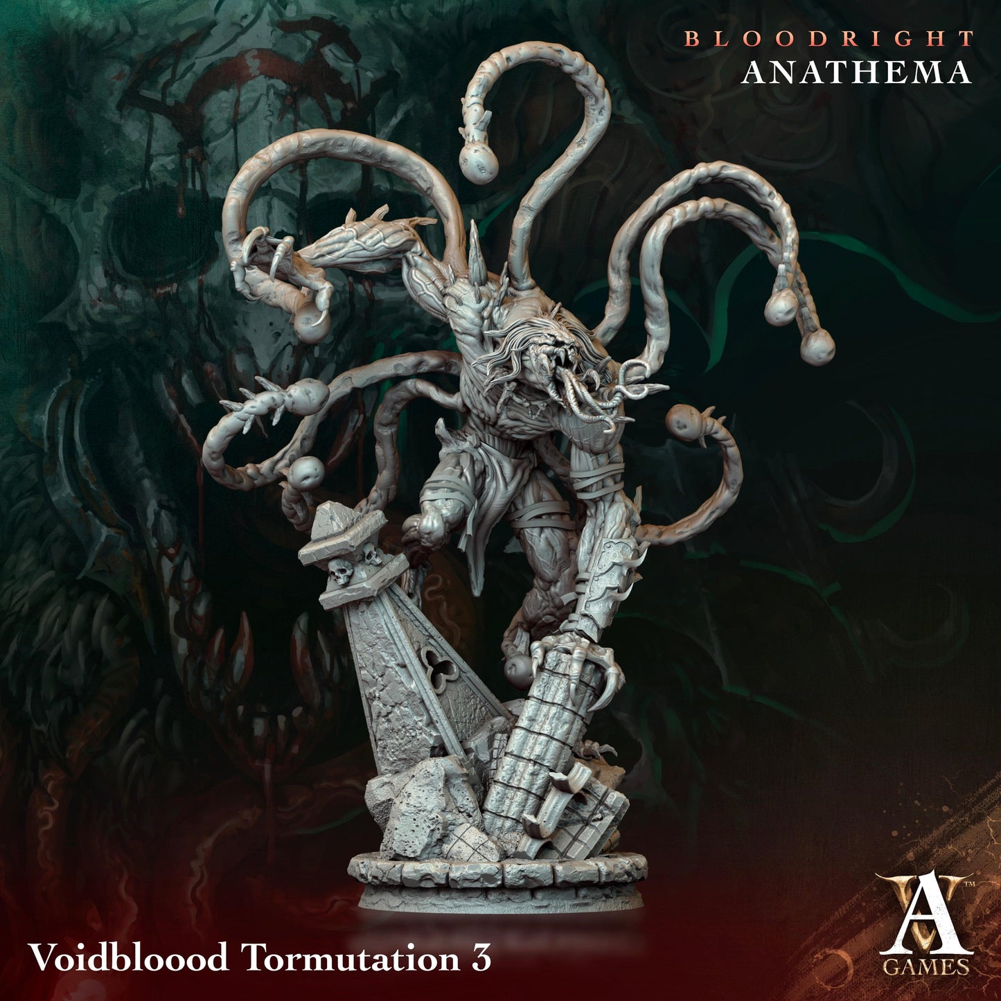3D Printed Archvillain Games Voidbloood Tormutation Bloodright - Anathema 28 32mm D&D