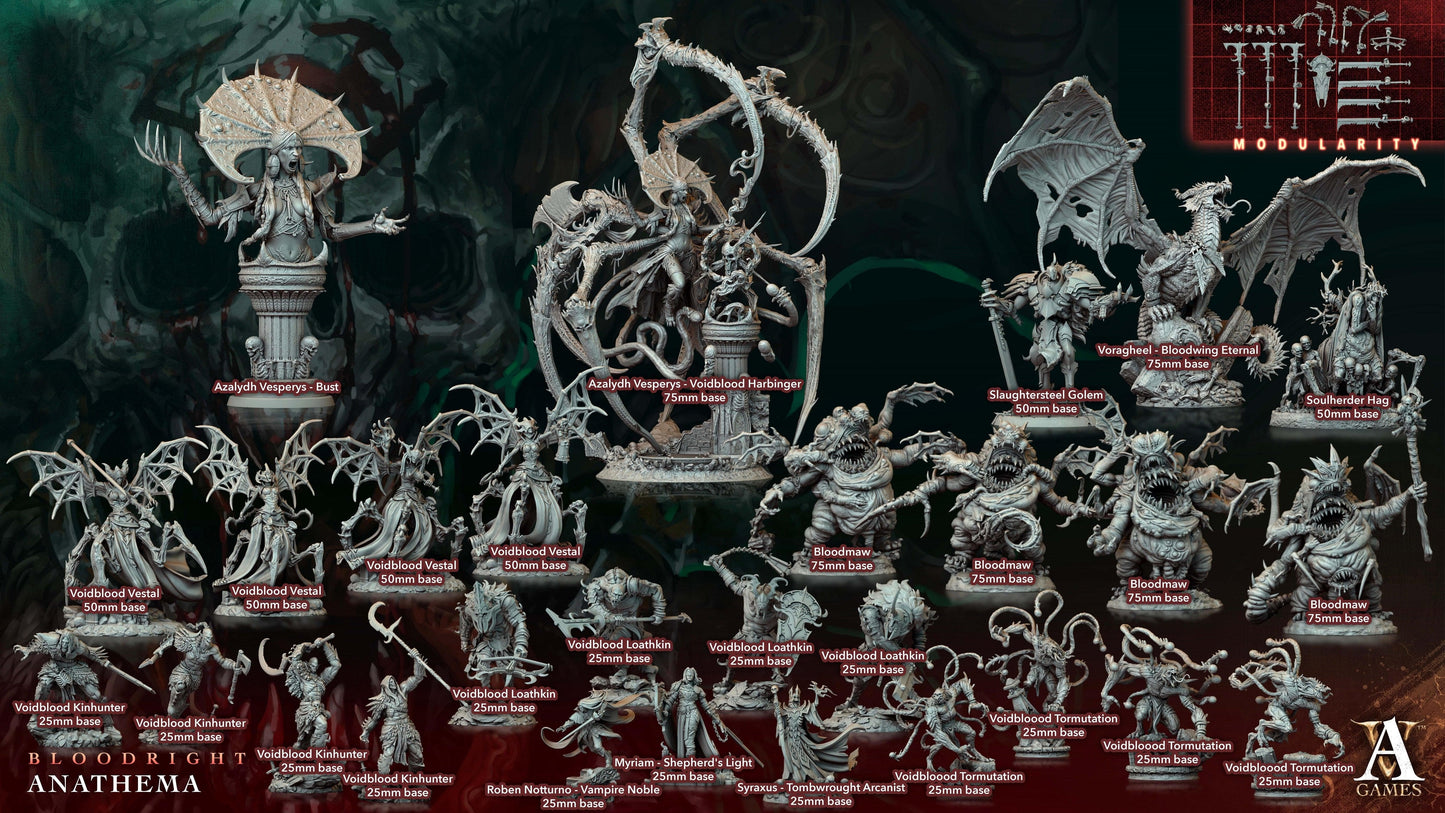 3D Printed Archvillain Games Voidbloood Tormutation Bloodright - Anathema 28 32mm D&D