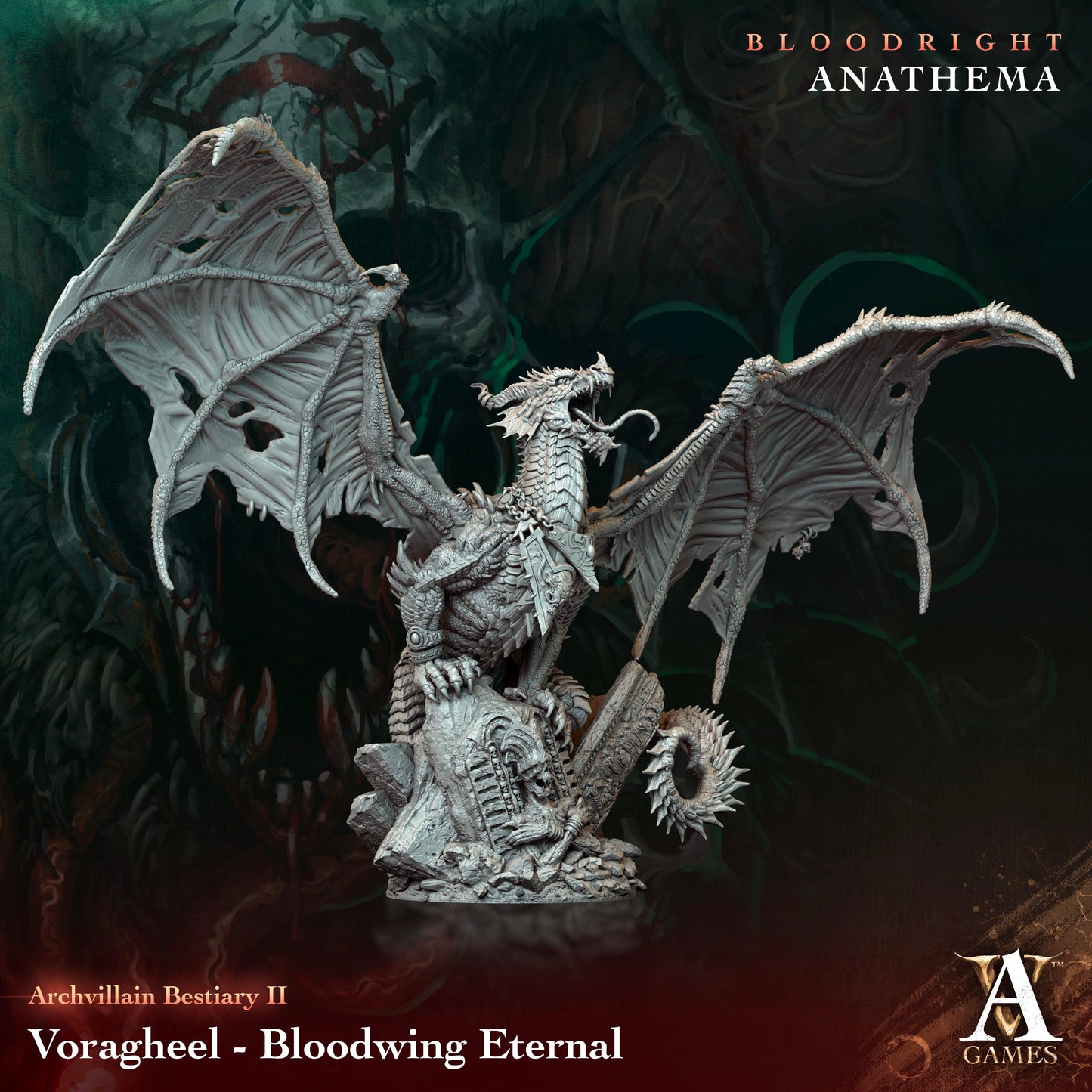 3D Printed Archvillain Games Voragheel - Bloodwing Eternal Archvillain Bestiary Vol. II 28 32mm D&D