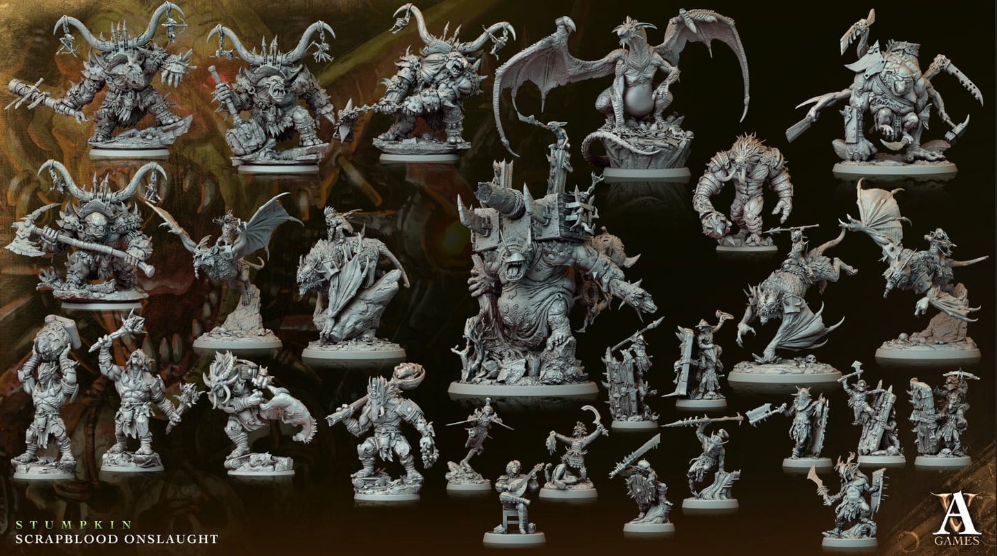 3D Printed Archvillain Games Wogboys Stumpkin Scrapblood Onslaught 28 32mm D&D