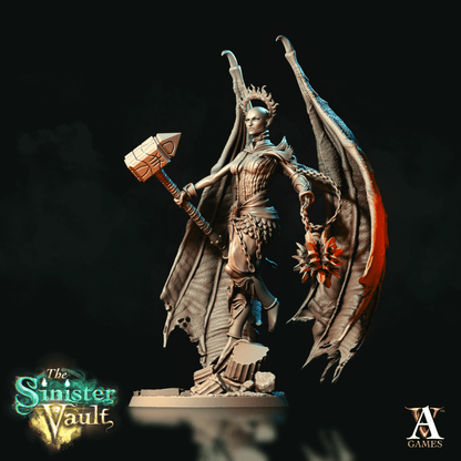 3D Printed Archvillain Games Zadkiel the Fallen The Sinister Vault 28 32mm D&D