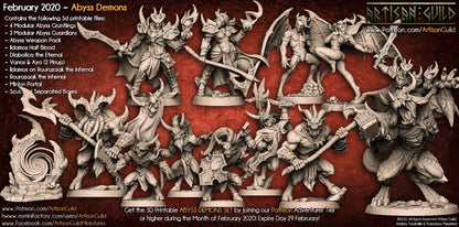 3D Printed Artisan Guild Ildamos on Rourazaak Abyss Demons Set 28mm 32mm