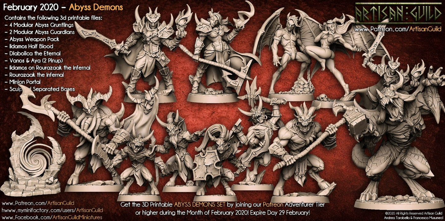3D Printed Artisan Guild Ildamos Half Blood Abyss Demons Set 28mm 32mm