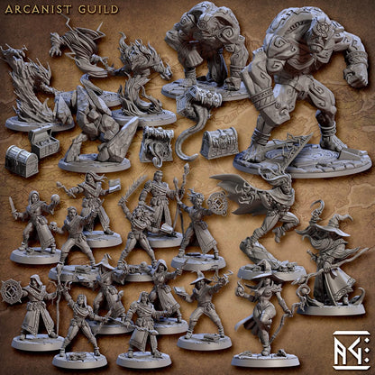 3D Printed Artisan Guild Apprentice Arcanist Set Arcanists Guild 28mm 32mm
