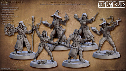 3D Printed Artisan Guild Apprentice Arcanist Set Arcanists Guild 28mm 32mm