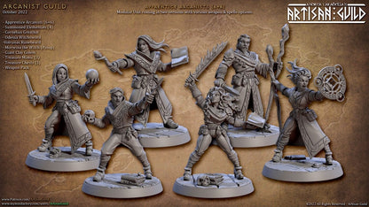 3D Printed Artisan Guild Apprentice Arcanist Set Arcanists Guild 28mm 32mm