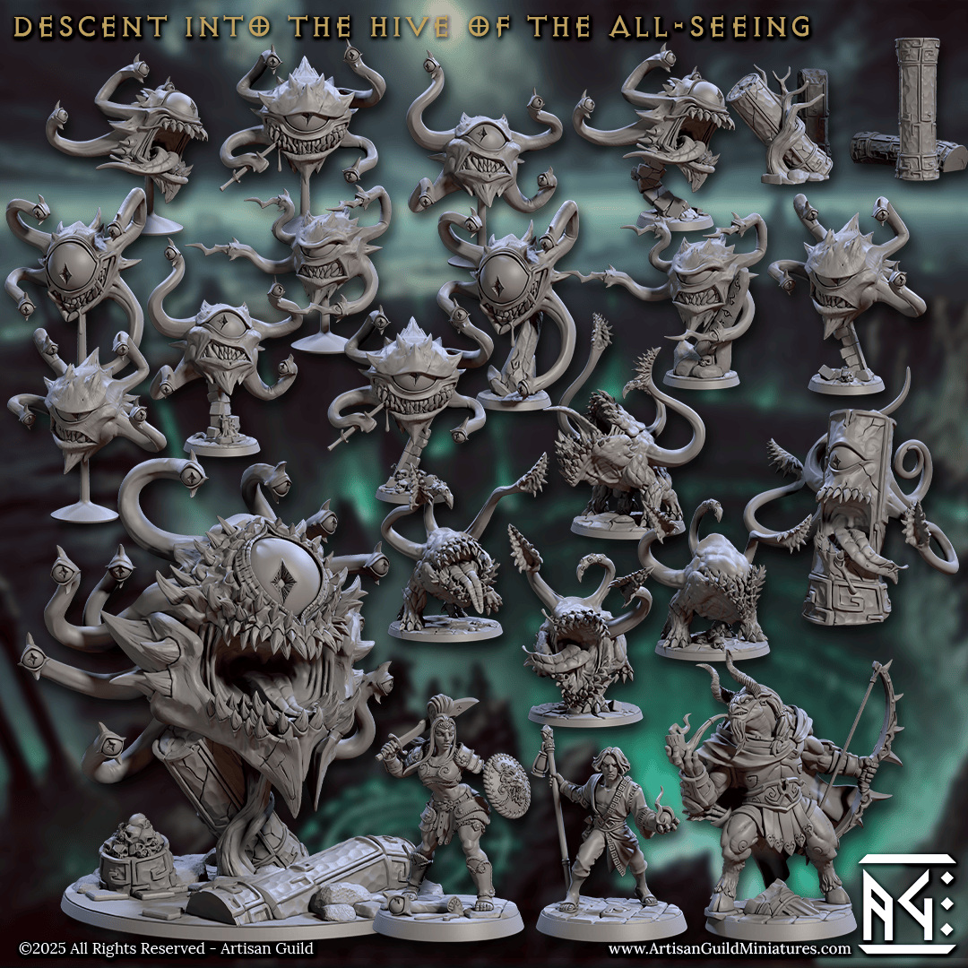 3D Printed Artisan Guild Eye Stalkers Descent into the Hive of the All Seeing 28mm 32mm