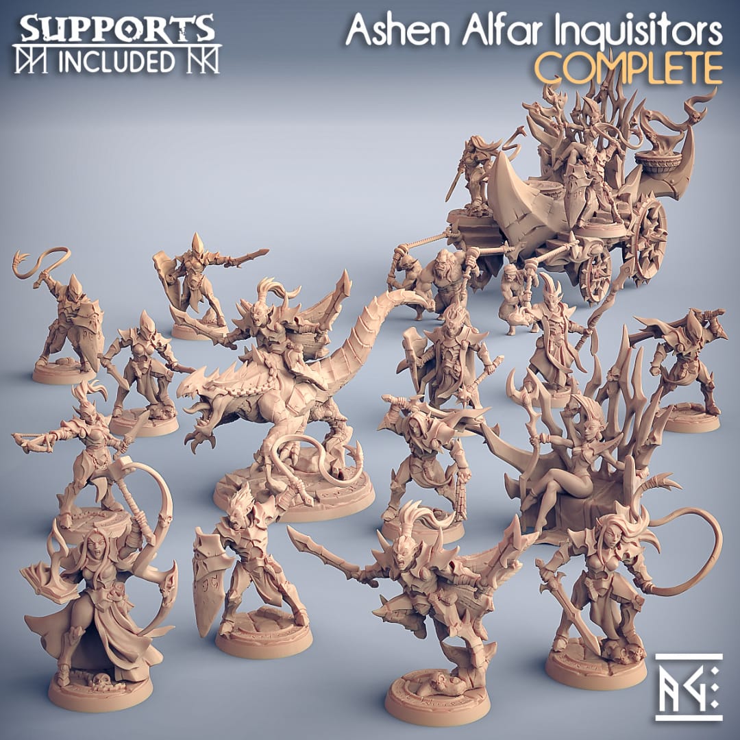 3D Printed Artisan Guild Ashen Inquisitor Set Ashen Alfar Inquisitors 28mm 32mm