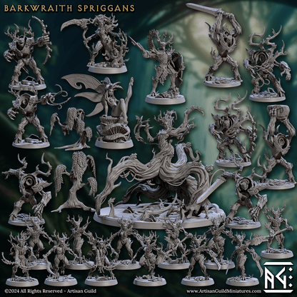 3D Printed Artisan Guild Mandragora Fairy Pinup Barkwraith Spriggans Set 28mm 32mm