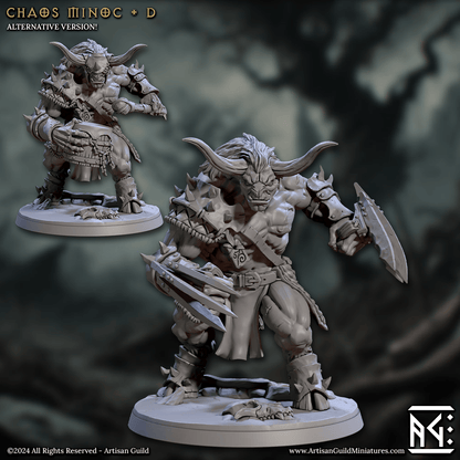 3D Printed Artisan Guild Chaos Minoc Set Rise of the Beastmen Set 28mm 32mm