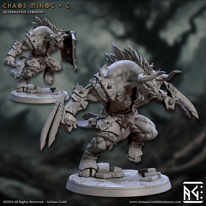 3D Printed Artisan Guild Chaos Minoc Set Rise of the Beastmen Set 28mm 32mm