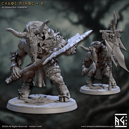 3D Printed Artisan Guild Chaos Minoc Set Rise of the Beastmen Set 28mm 32mm