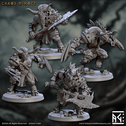 3D Printed Artisan Guild Chaos Minoc Set Rise of the Beastmen Set 28mm 32mm