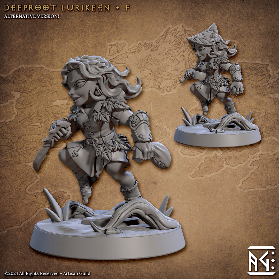 3D Printed Artisan Guild Deeproot Lurikeens Deeproot Lurikeen Set 28mm 32mm