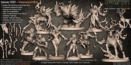 3D Printed Artisan Guild Deepwood Alfar Weapons Rack Deepwood Alfar Set 28mm 32mm