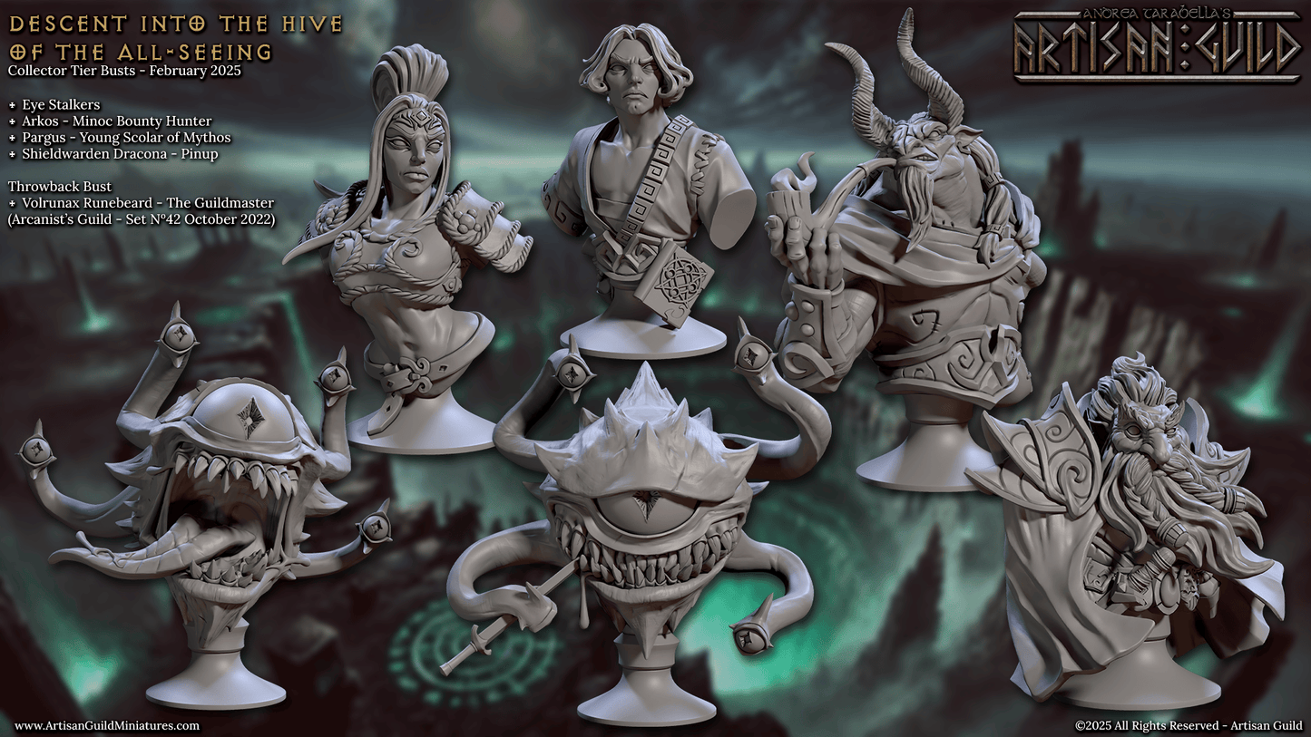 3D Printed Artisan Guild Descent into the Hive of the All Seeing Busts 28mm 32mm