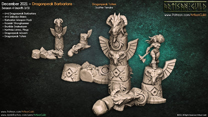3D Printed Artisan Guild Dragonpeak Totems Dragonpeak Barbarians 28mm 32mm