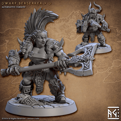 3D Printed Artisan Guild Dwarf Berserkers Dwarf Berserkers Set 28mm 32mm