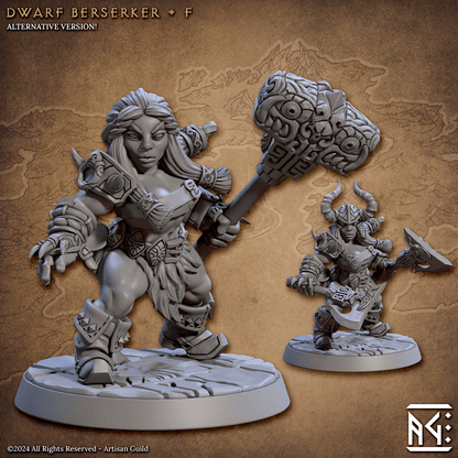 3D Printed Artisan Guild Dwarf Berserkers Dwarf Berserkers Set 28mm 32mm