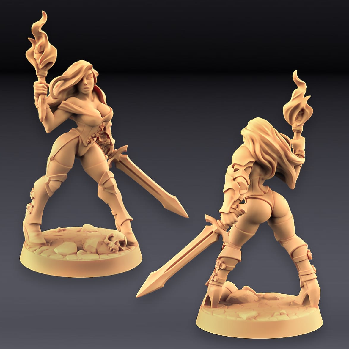 3D Printed Artisan Guild Elena - Fighters Beauty Fighters Guild Set 28mm 32mm