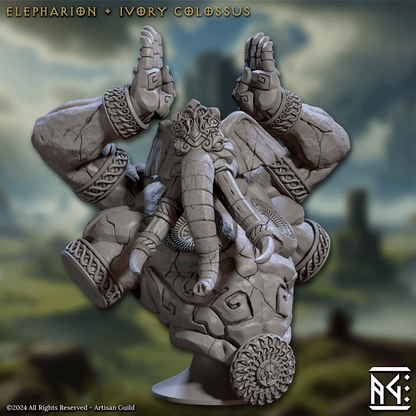 3D Printed Artisan Guild Elephorim Ivory Sentinel Bust Set 28mm 32mm