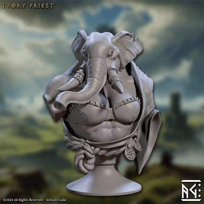 3D Printed Artisan Guild Elephorim Ivory Sentinel Bust Set 28mm 32mm